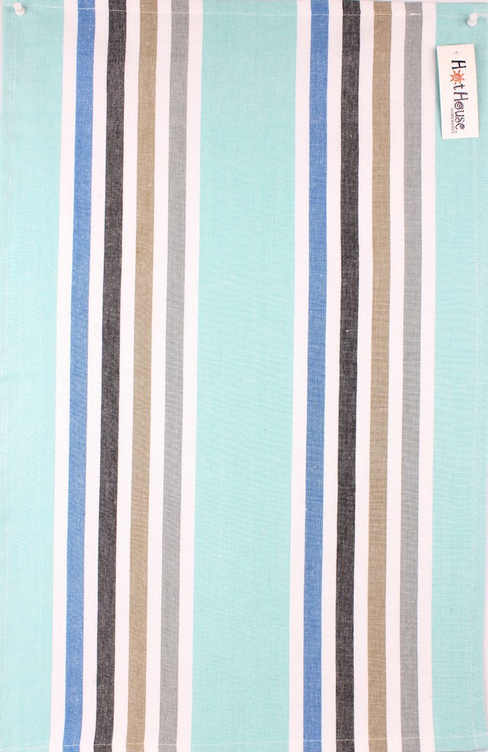 Tea towel 'Atlanta stripe' aqua Code: T/T- ATL/STR/AQU image 0